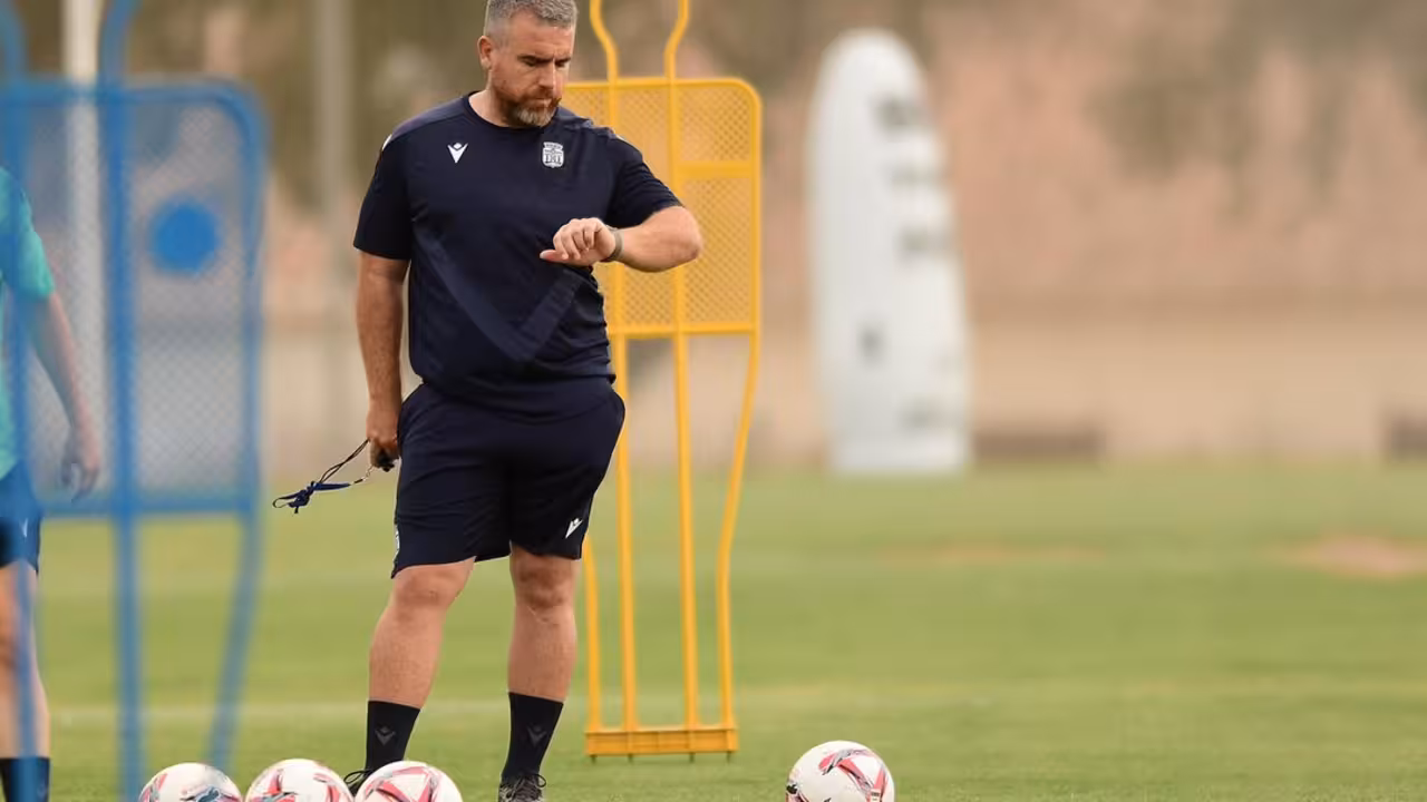 Javi Rey en un entrenamiento reciente/Foto: FC CARTAGENA