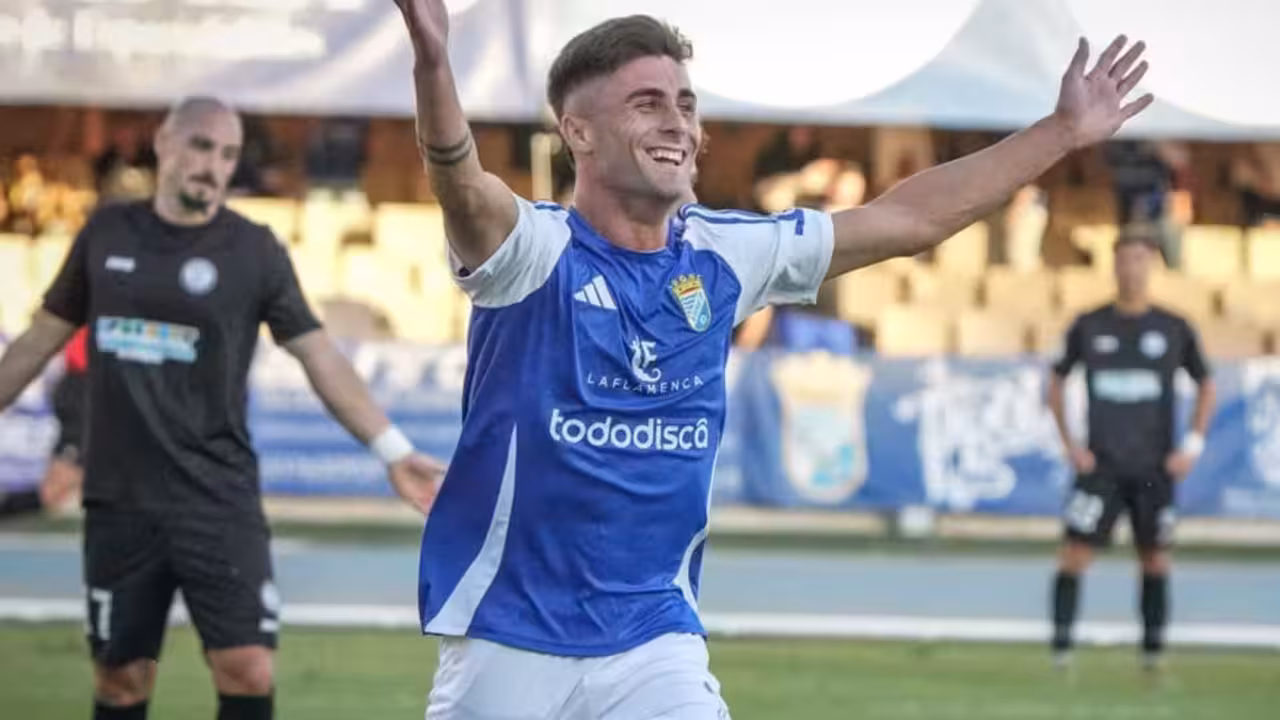 El delantero unionense David Santisteban durante la pasada Liga con el Xerez CD / FOTO DIARIO DE JEREZ