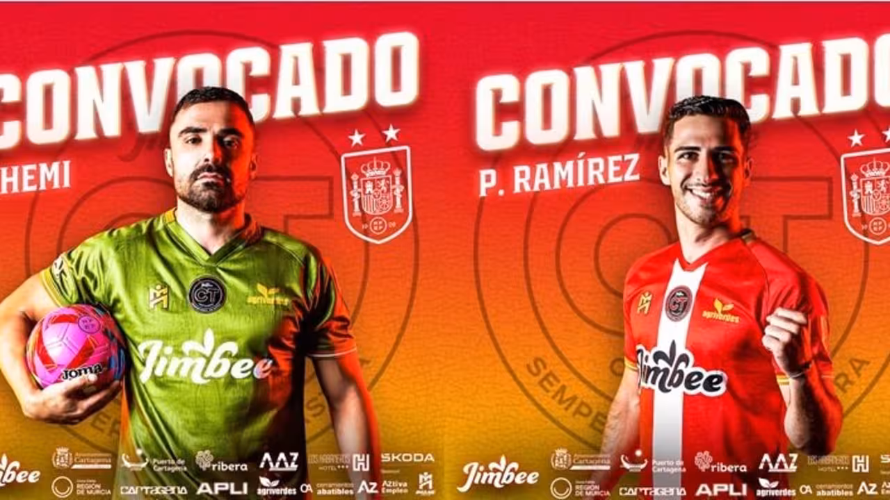 Chemi y Pablo Ramírez, dos futbolista de Jimbee que irán con el combinado nacional/ Foto: JIMBEE CARTAGENA