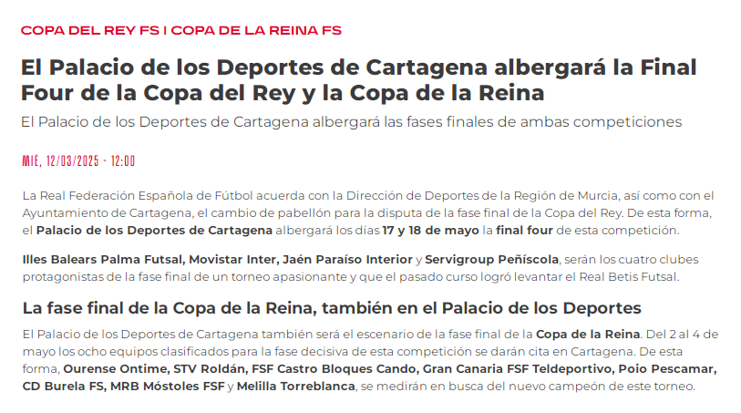 recorte defibitivo copa de la reina