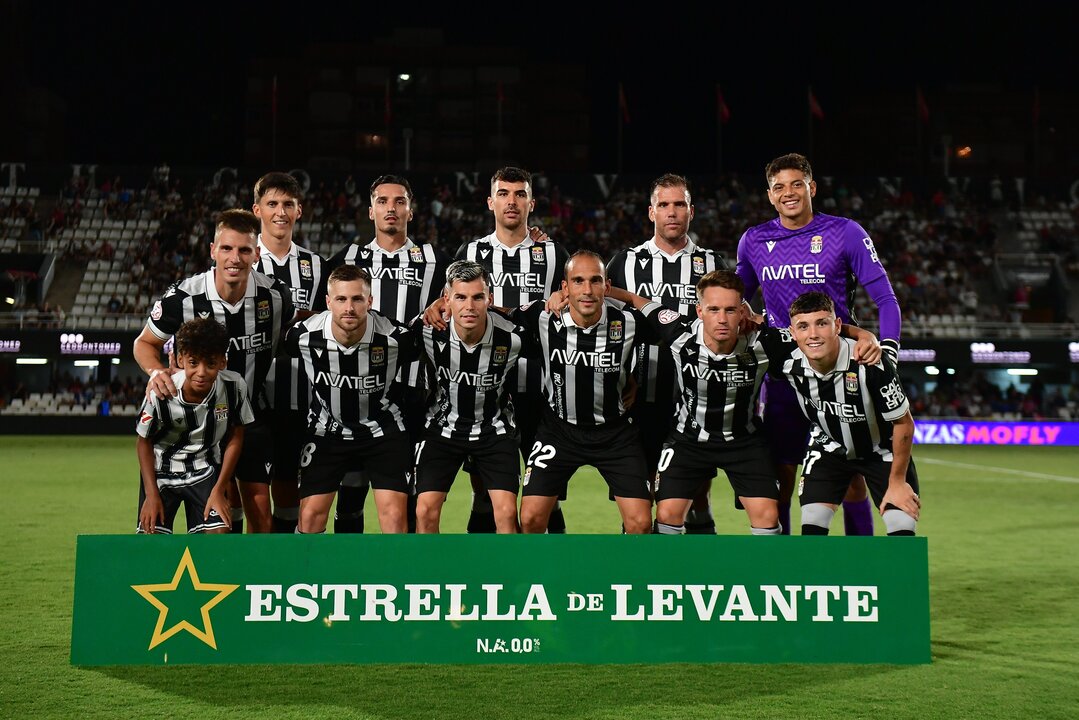 Once inicial de Javi Rey con la novedad en ataque de la dupla Ortuño-Kevin/Foto: FC CARTAGENA