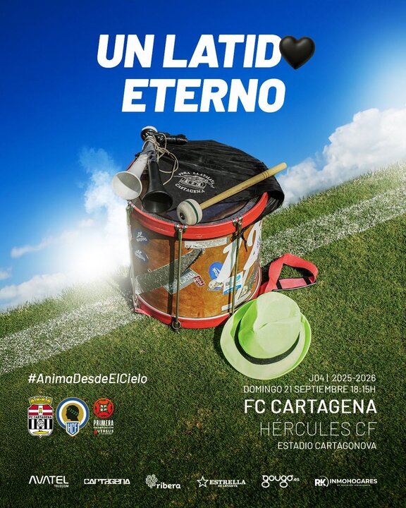 Cartel anunciador del encuentro ante el Hércules, con homenaje a Juanito/FCC